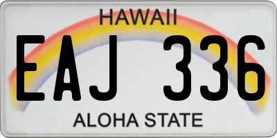 HI license plate EAJ336