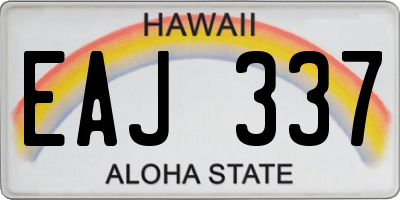 HI license plate EAJ337