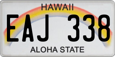 HI license plate EAJ338