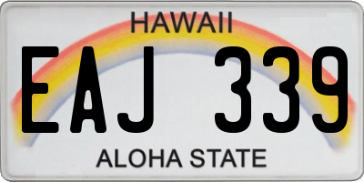 HI license plate EAJ339