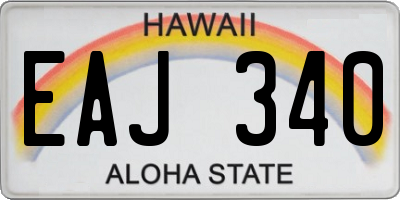 HI license plate EAJ340