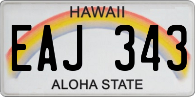 HI license plate EAJ343