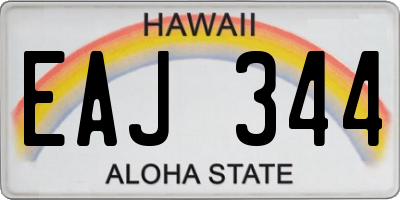 HI license plate EAJ344