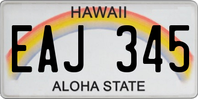 HI license plate EAJ345