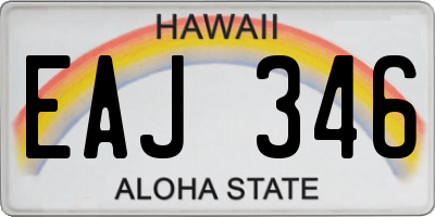 HI license plate EAJ346