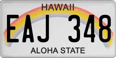 HI license plate EAJ348