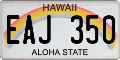 HI license plate EAJ350