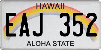 HI license plate EAJ352