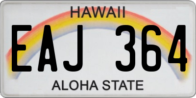 HI license plate EAJ364