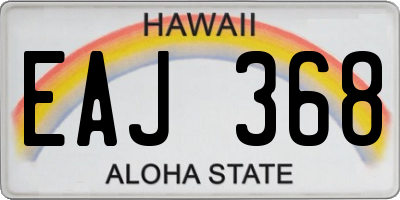 HI license plate EAJ368