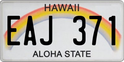 HI license plate EAJ371