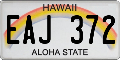 HI license plate EAJ372