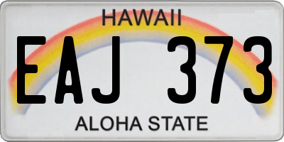 HI license plate EAJ373