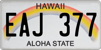 HI license plate EAJ377