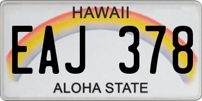 HI license plate EAJ378