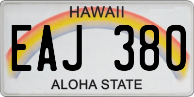 HI license plate EAJ380