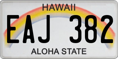 HI license plate EAJ382