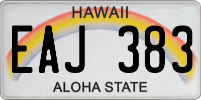 HI license plate EAJ383