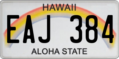 HI license plate EAJ384