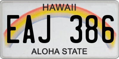 HI license plate EAJ386