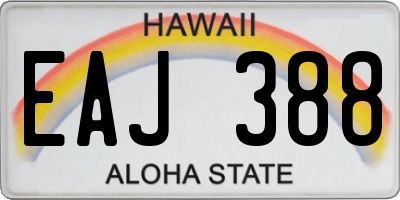 HI license plate EAJ388