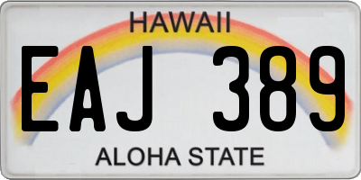 HI license plate EAJ389