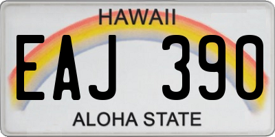 HI license plate EAJ390