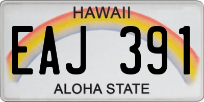 HI license plate EAJ391