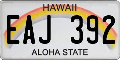 HI license plate EAJ392