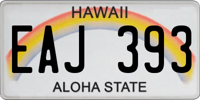 HI license plate EAJ393