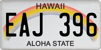 HI license plate EAJ396