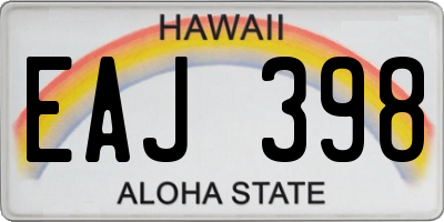 HI license plate EAJ398