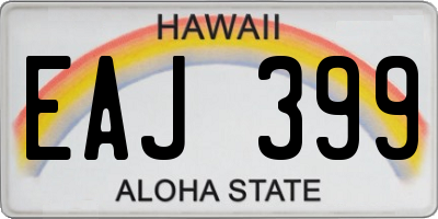 HI license plate EAJ399