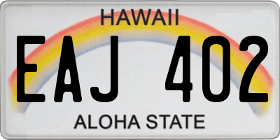 HI license plate EAJ402