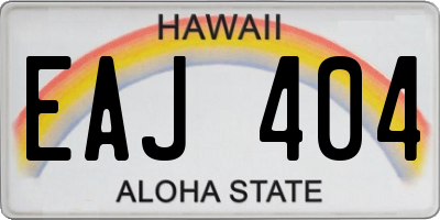 HI license plate EAJ404