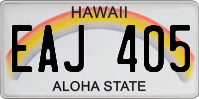 HI license plate EAJ405