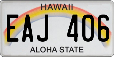 HI license plate EAJ406