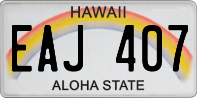 HI license plate EAJ407