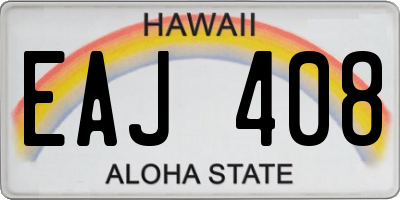 HI license plate EAJ408