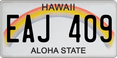 HI license plate EAJ409