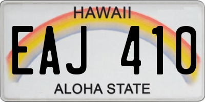 HI license plate EAJ410