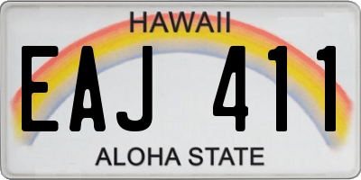 HI license plate EAJ411