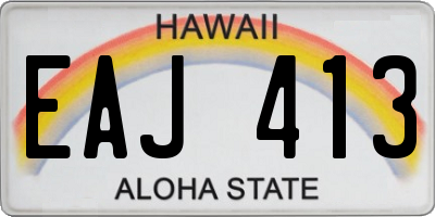 HI license plate EAJ413