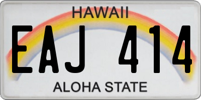 HI license plate EAJ414