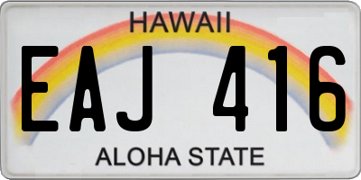 HI license plate EAJ416