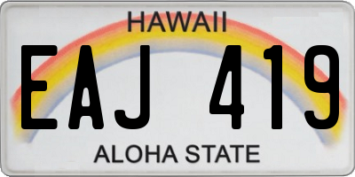 HI license plate EAJ419