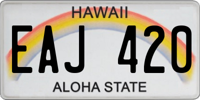 HI license plate EAJ420