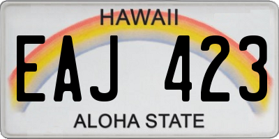 HI license plate EAJ423