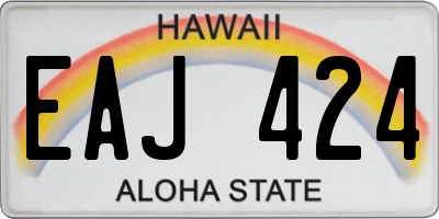 HI license plate EAJ424