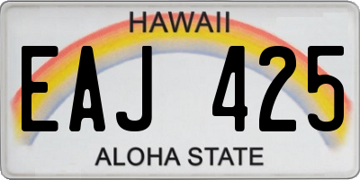 HI license plate EAJ425